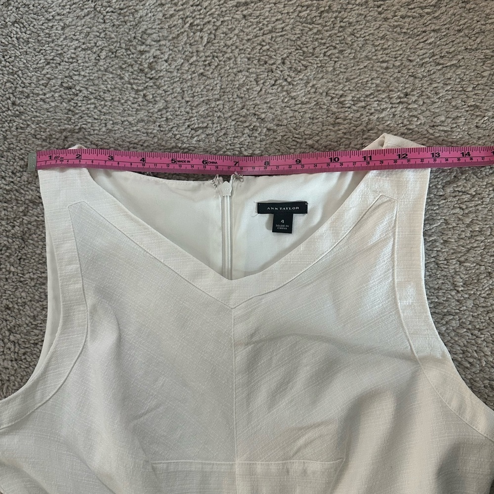 Ann Taylor White A line Cotton Dress with pockets Size 4 - Picture 11 of 11